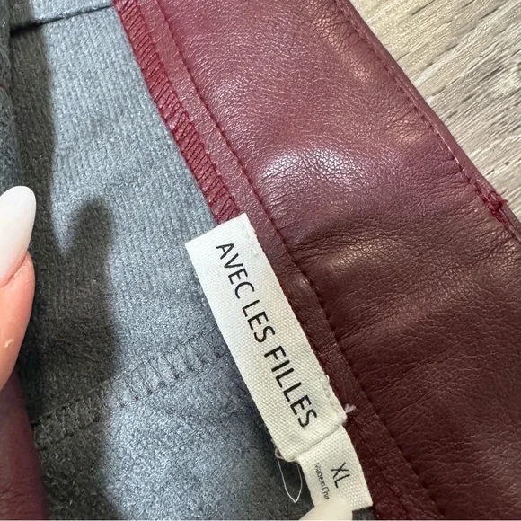 Avec Les Filles faux leather cropped pant wide leg XL - Picture 5 of 11
